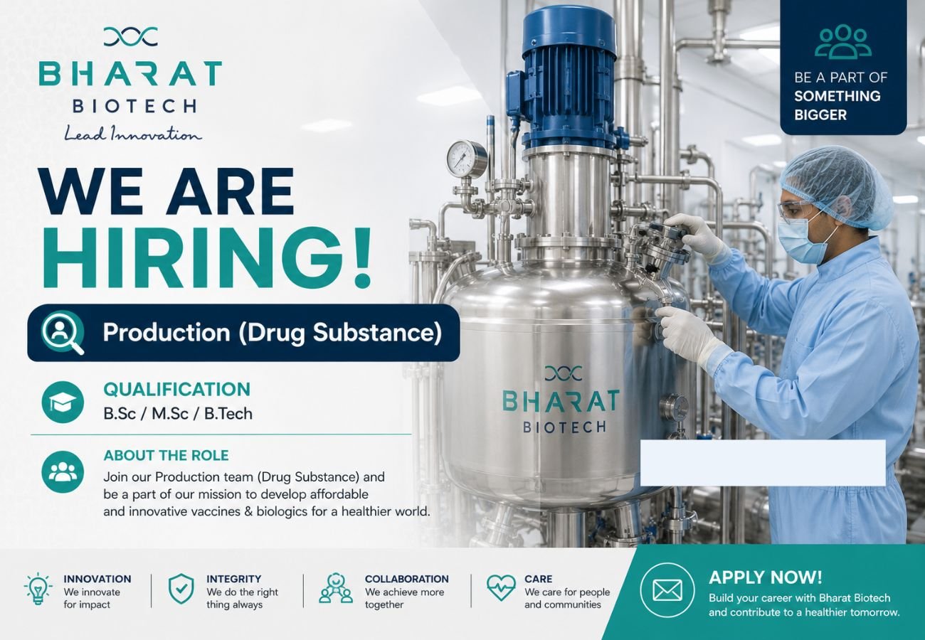 Bharat Biotech Hiring For Production (Drug Substance)