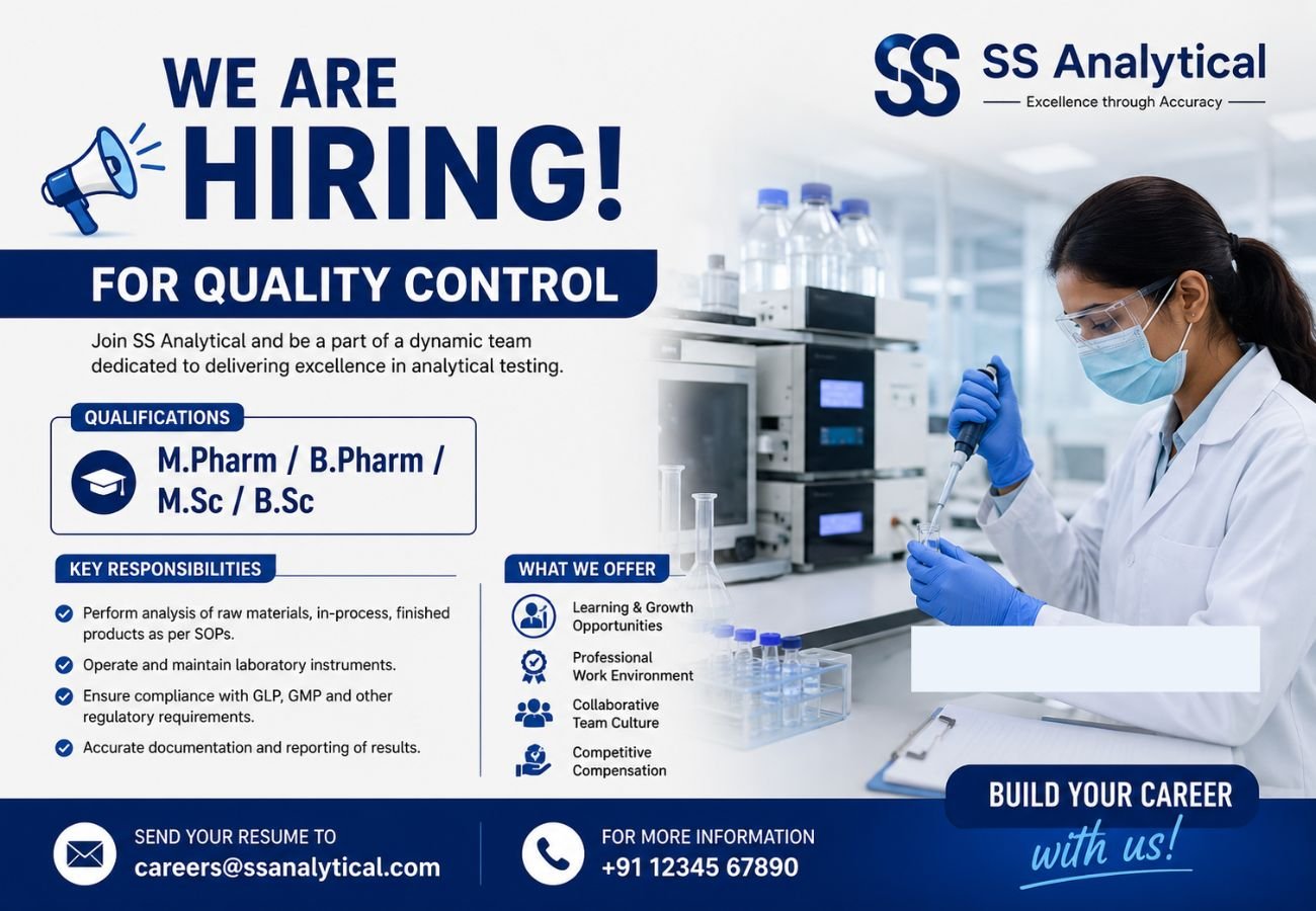 SS Analytical Hiring For Quality Control