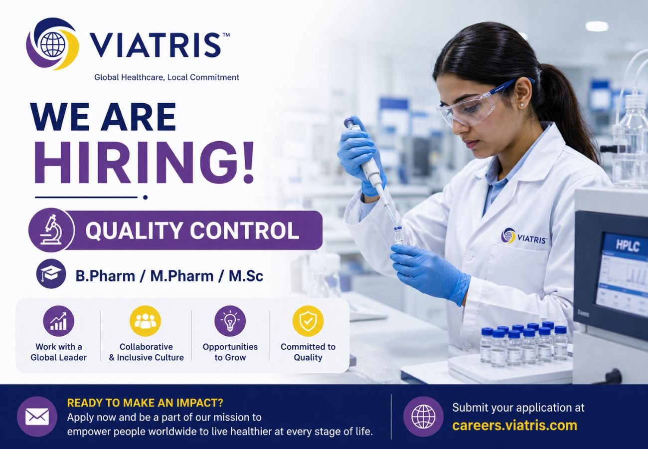 Viatris Hiring For Quality Control