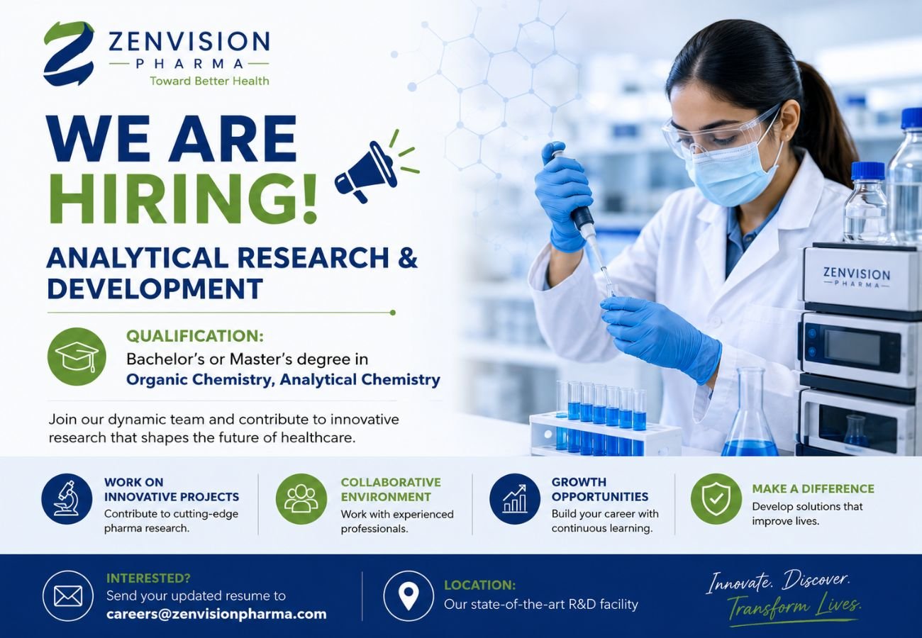 Zenvision Pharma Hiring For Analytical Research & Development