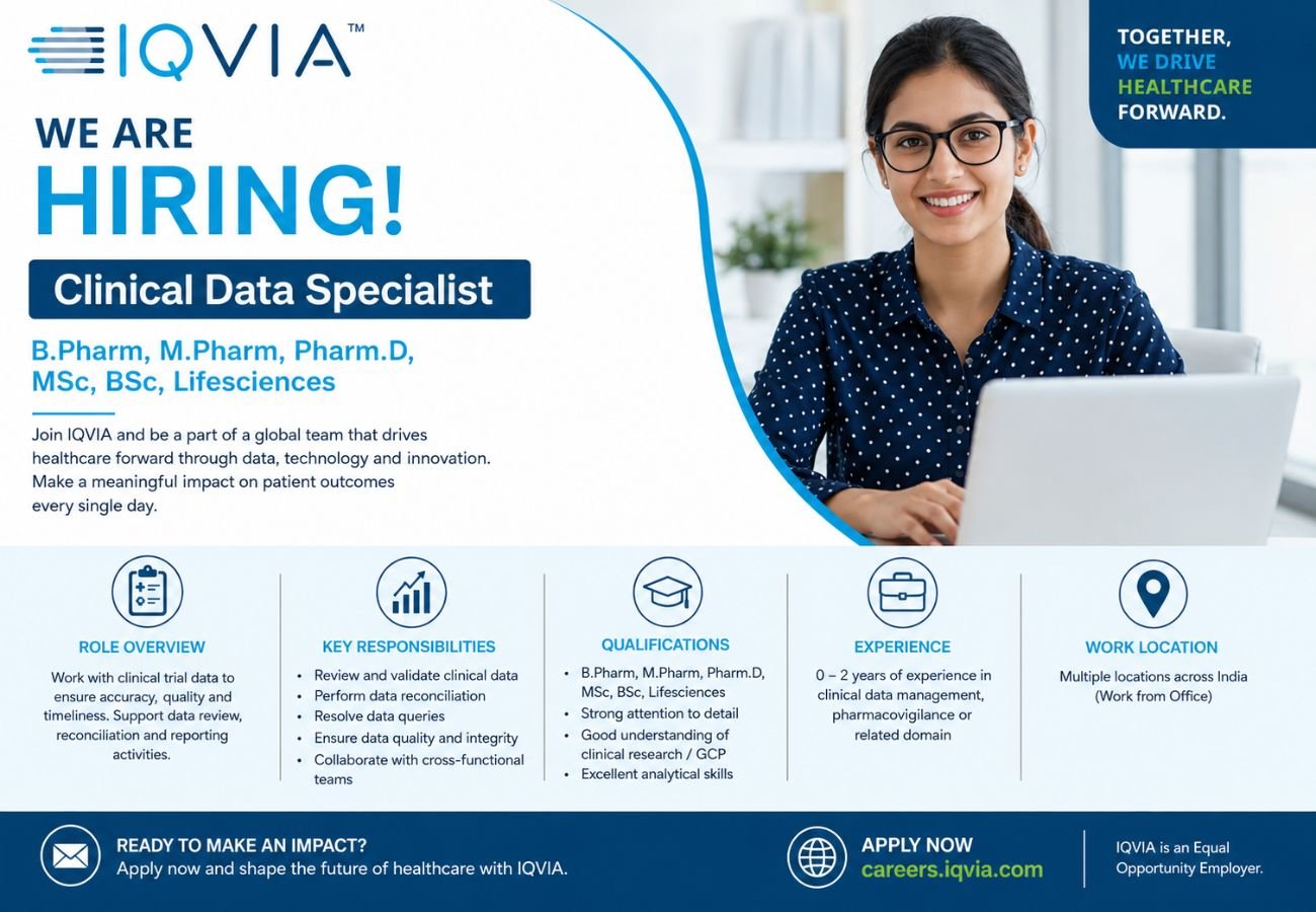 IQVIA Hiring For Clinical Data Specialist