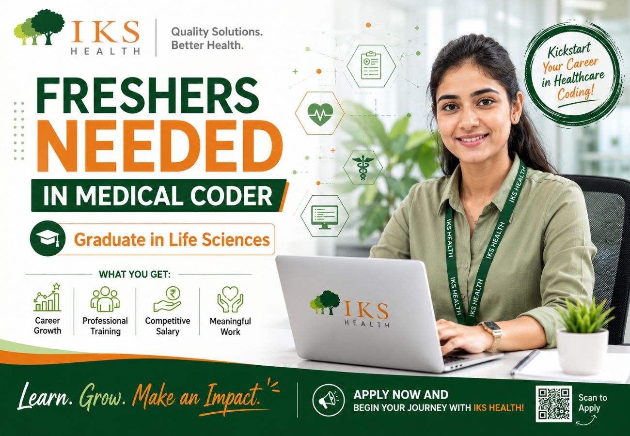 Freshers Needed In Medical Coder At IKS Health