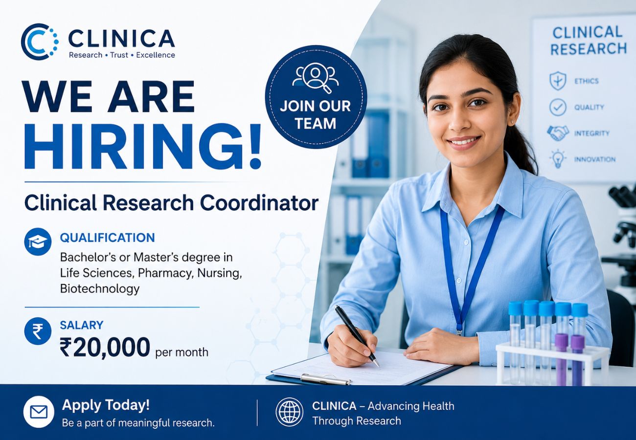 CLINICA Research Hiring For Clinical Research Coordinator