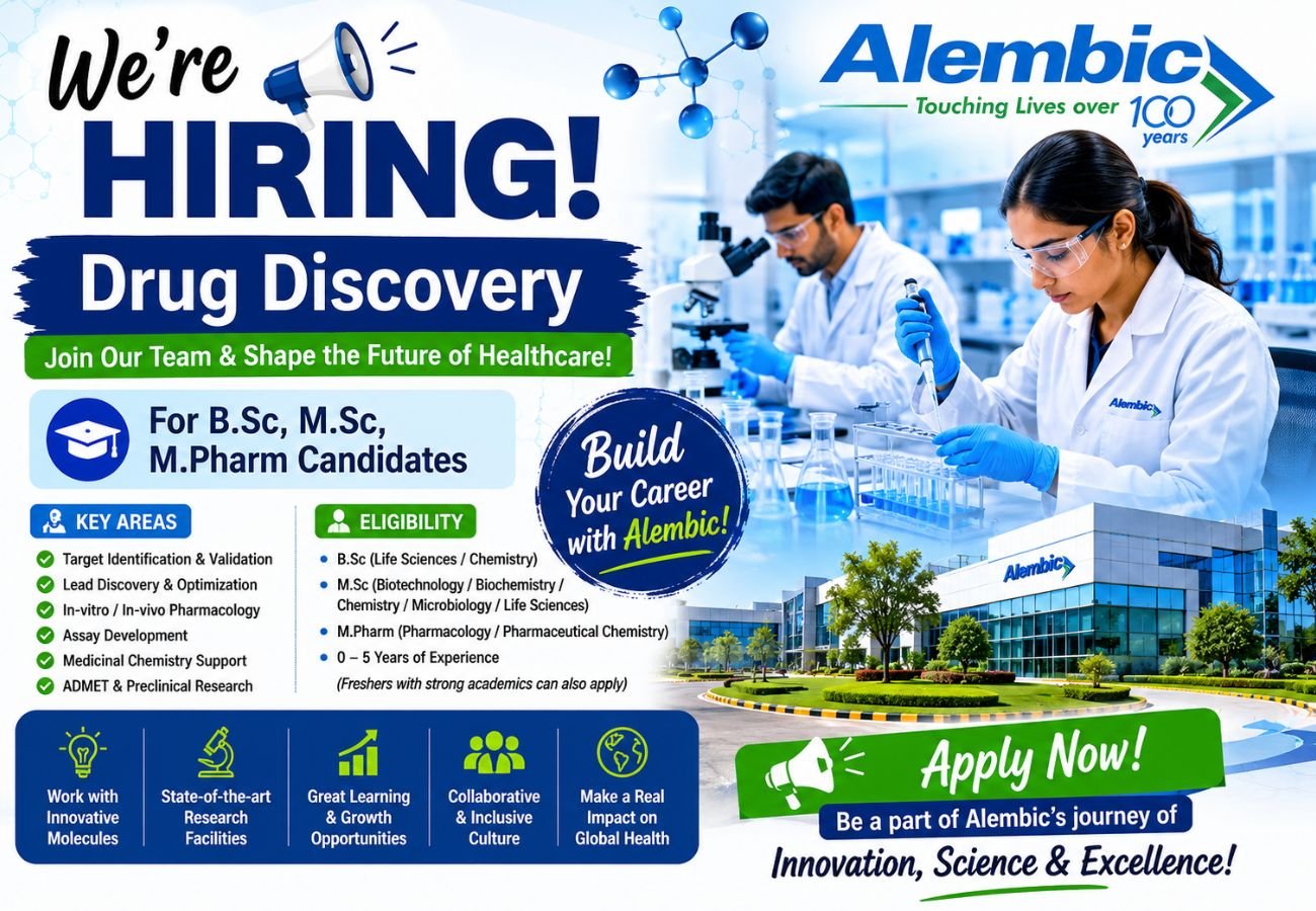 Alembic Pharmaceuticals Hiring For Drug Discovery