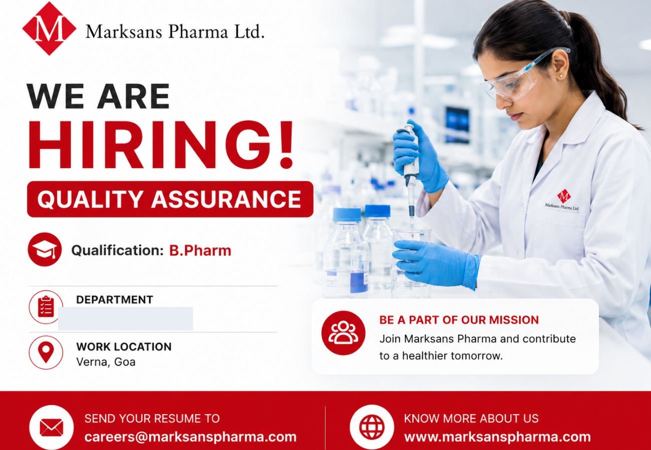 Marksans Pharma Hiring For Quality Assurance