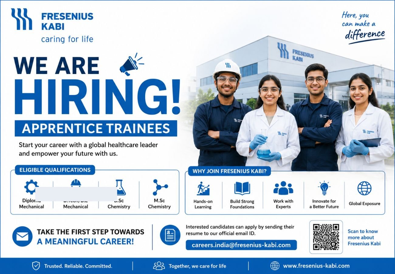 Fresenius Kabi Hiring For Apprentice Trainees