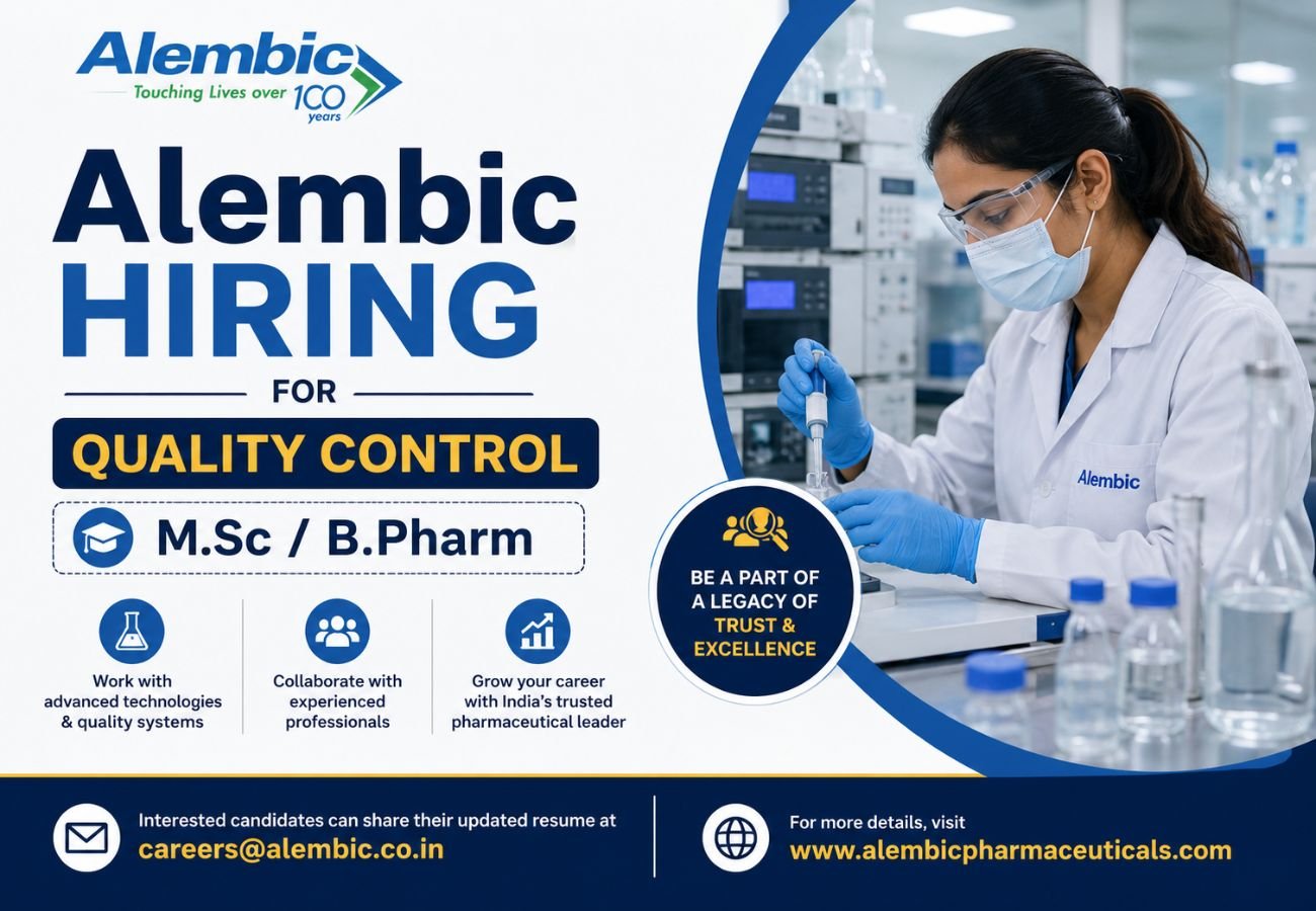 Alembic Hiring For Quality Control