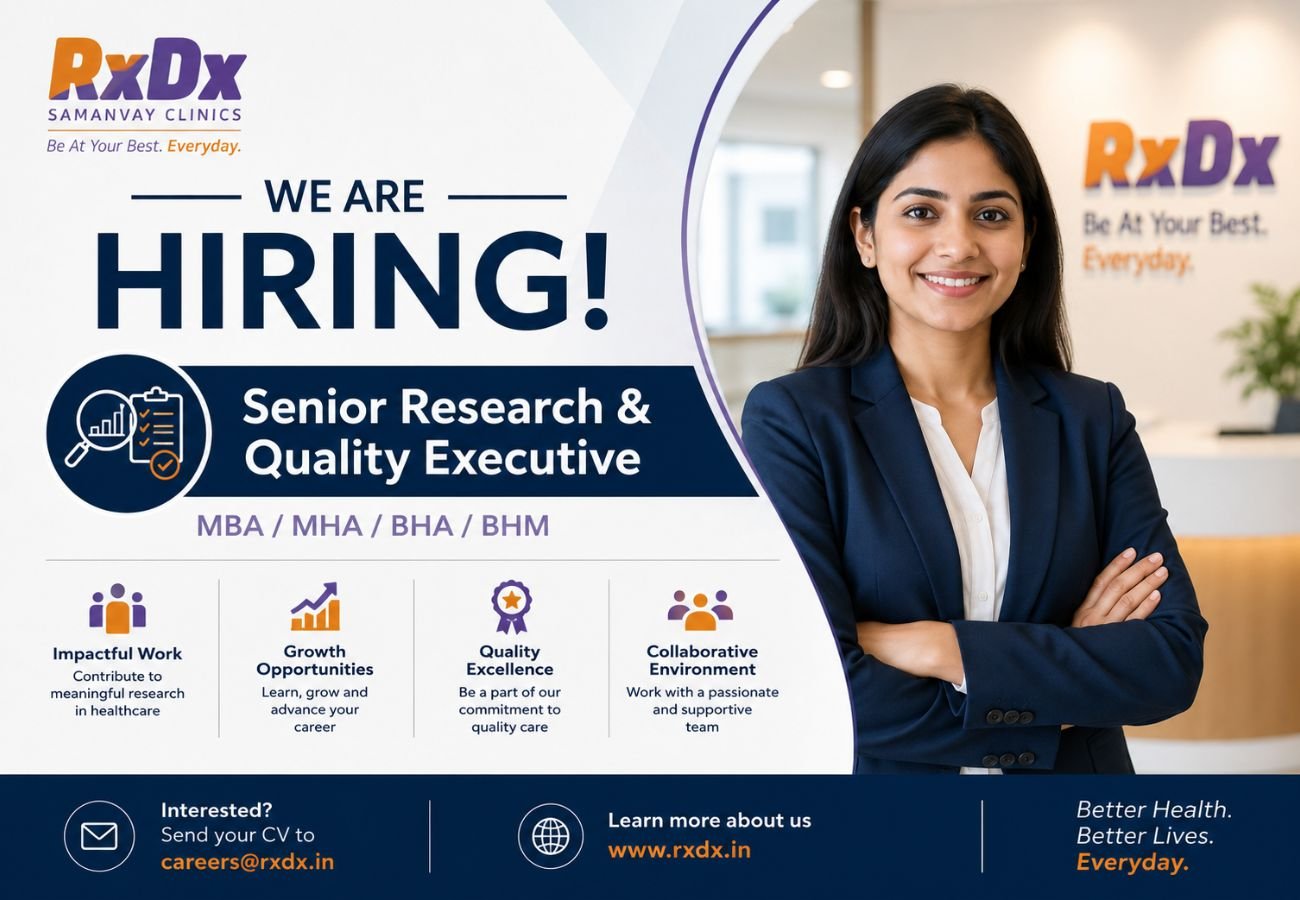 RxDx Clinics Hiring For Senior Research & Quality Executive