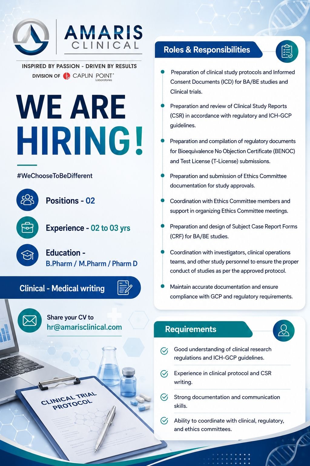 Amaris Clinical Hiring For Clinical Medical Writer