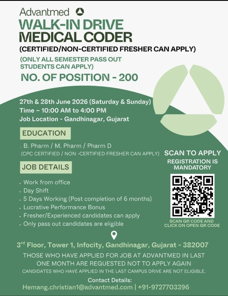 1781716892183 Freshers Needed In Medical Coder At Advantmed
