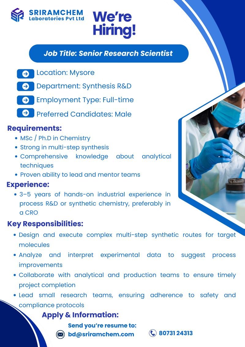 1781764318432 Sriramchem Laboratories Hiring For Synthesis R&D