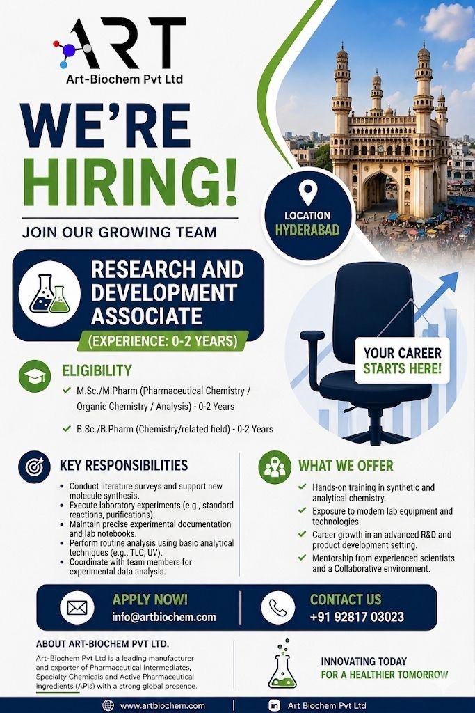 Freshers Needed In Business Development Executive & Research and Development Associate At Art-Biochem Pvt Ltd