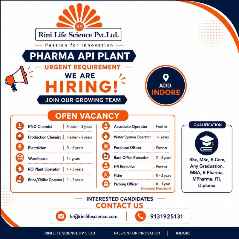 1781877016503 Freshers Needed In Production / Warehouse / R&D At Rini Life Science