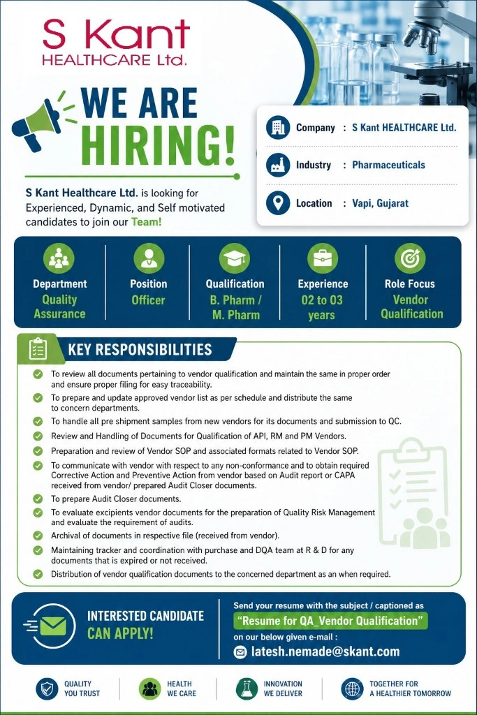 1782106259100 S Kant Healthcare Hiring For Quality Assurance