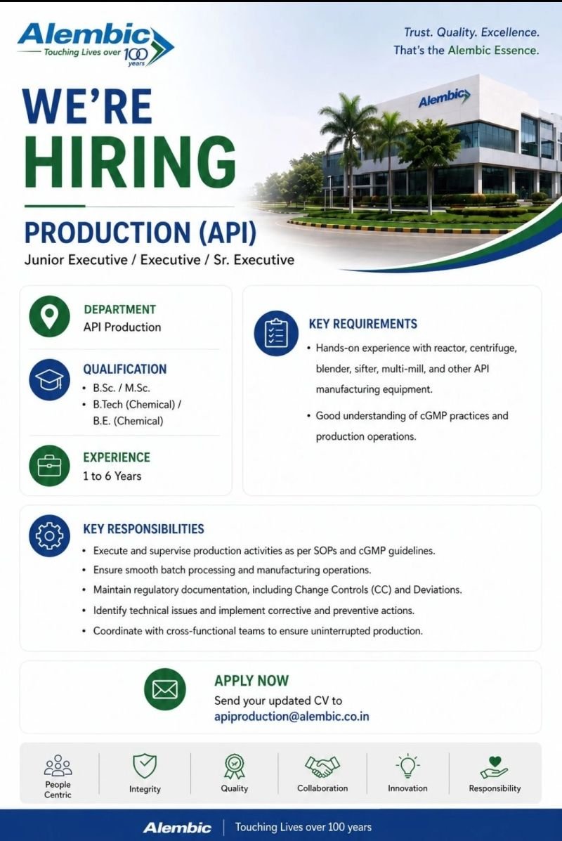 Alembic Hiring For API Production