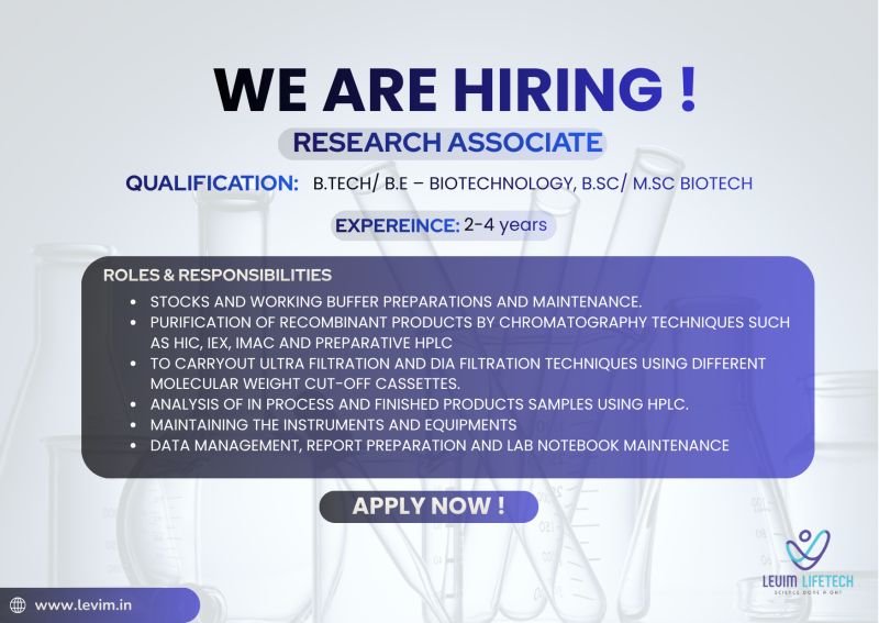 1784347431522 Levim Lifetech Hiring For Research Associate
