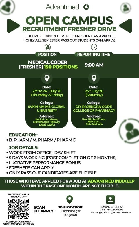 1784552185285 Freshers Needed In Medical Coder At Advantmed India LLP