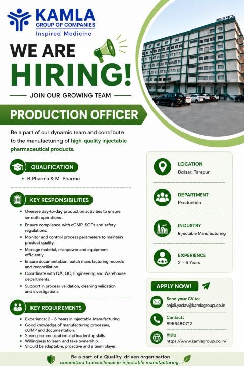 Kamla Group Hiring For Production