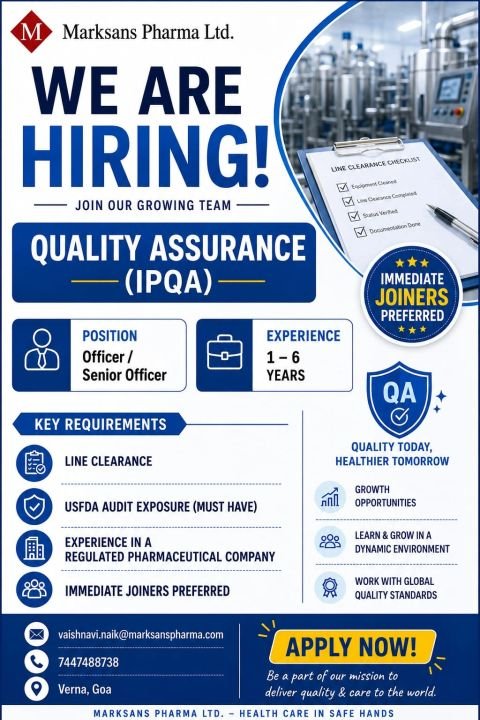 1786082477007 Marksans Pharma Hiring For Quality Assurance