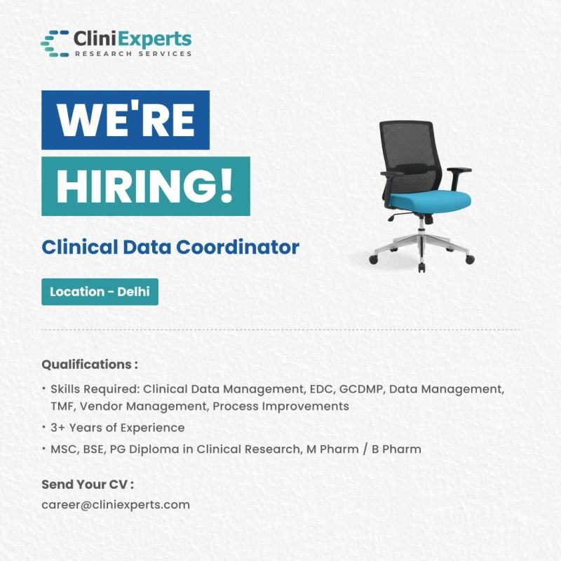 Clini Experts Research Hiring For Clinical Data Coordinator