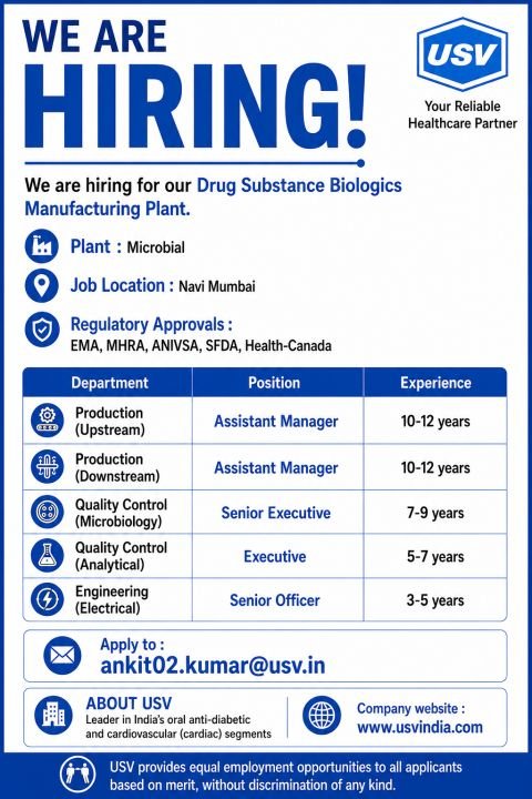 1786943226028 USV Hiring For Production / Quality Control / Engineering