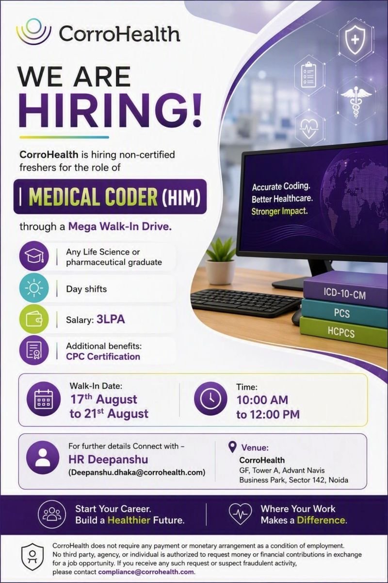 1787119561258 Freshers Needed In Medical Coder At CorroHealth