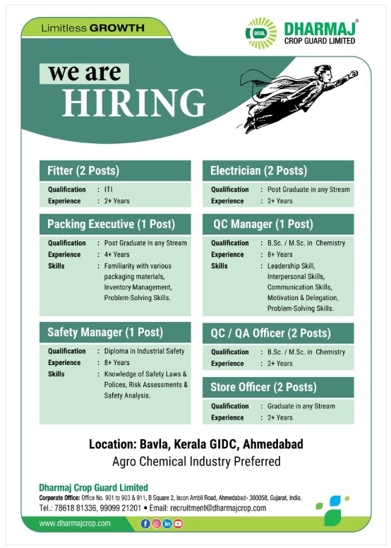 Screenshot 2026-08-18 141345 Dharmaj Crop Hiring For Packing / Store / QA / QC / Fitter / Packing / Electrician
