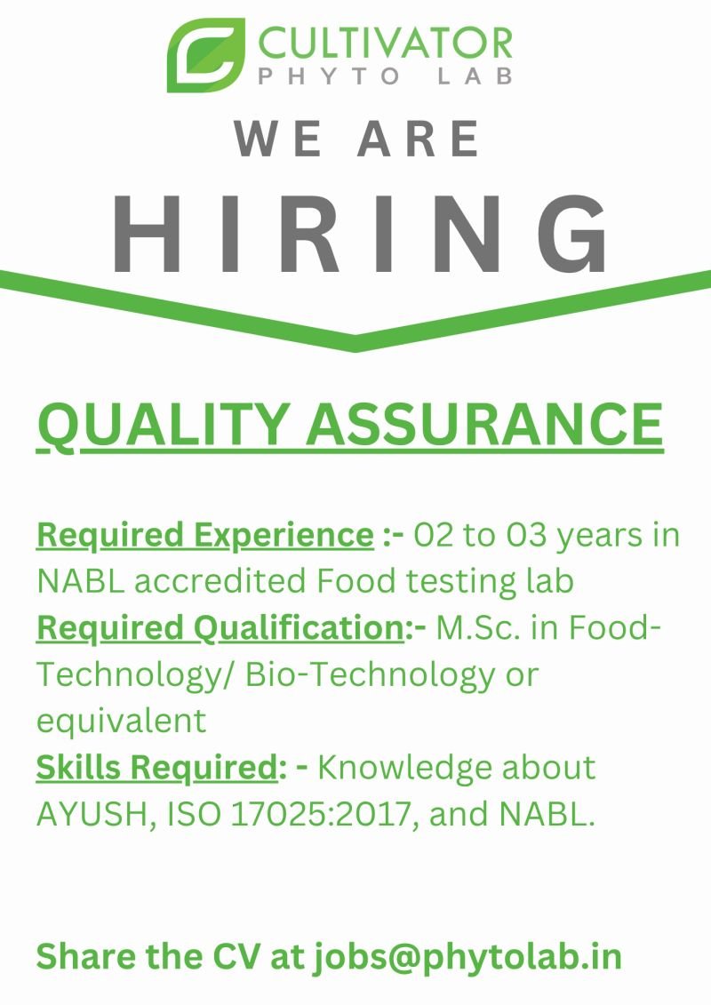 1788520835322 Cultivator Phyto Lab Hiring For Quality Assurance