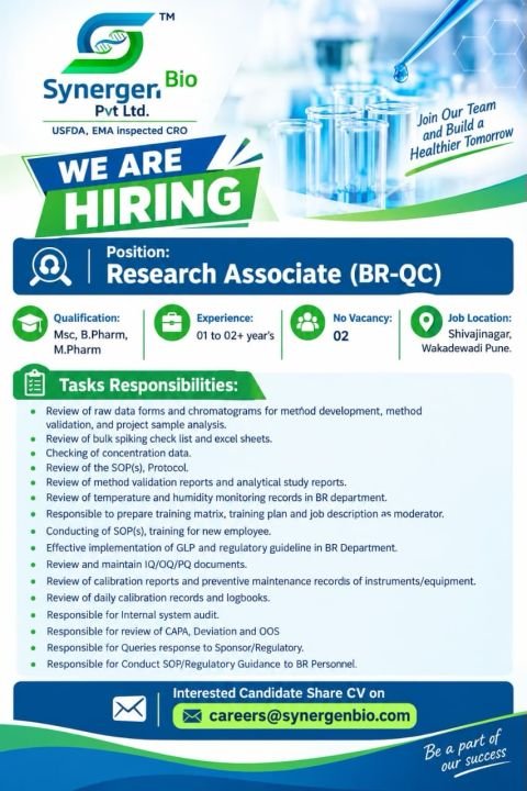 1789807378042 Synergen Bio Hiring For Bio-Research – Quality Control