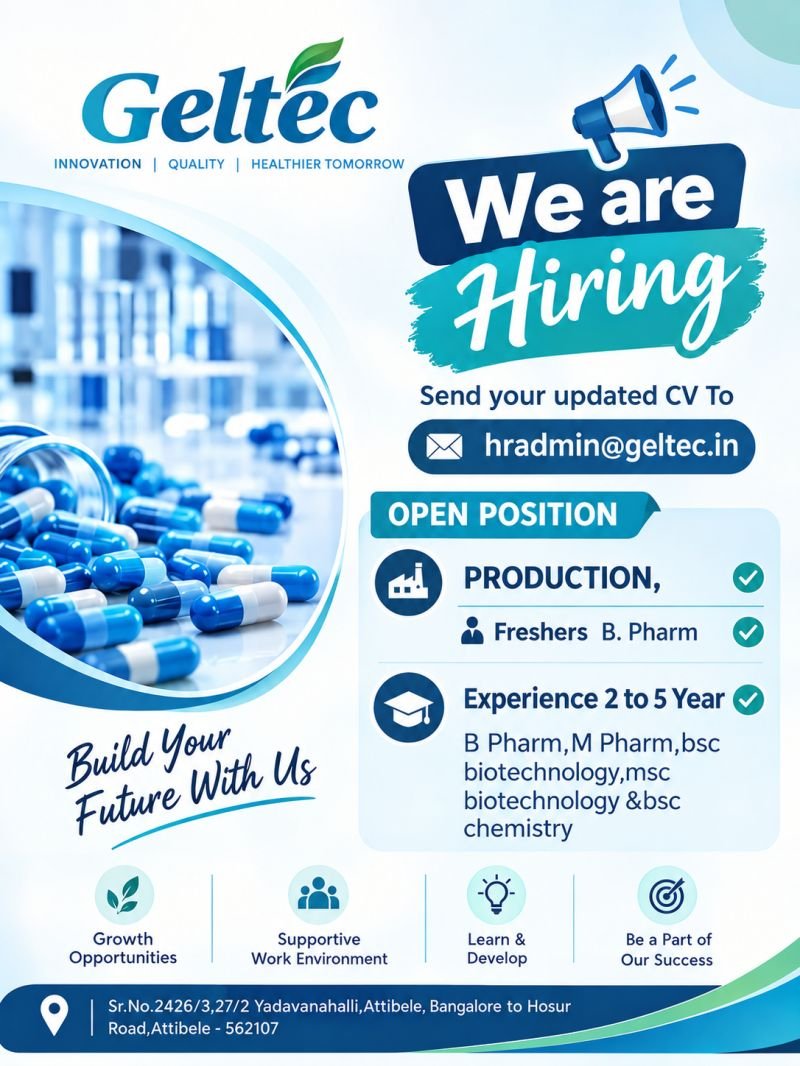 1789981718121 Freshers Needed In Production At Geltec