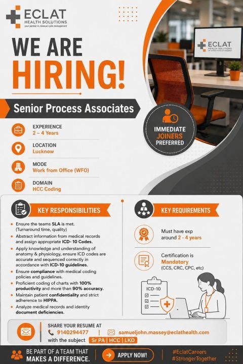 1789999812251 Eclat Health Solutions Hiring For Senior Process Associate