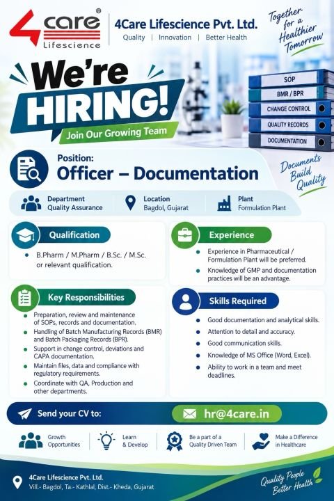 1790053811833 4Care Lifescience Hiring For Quality Assurance