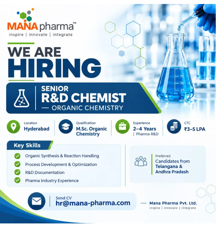 Screenshot 2026-09-21 164921 Mana Pharma Hiring For Senior R&D Chemist – Organic Chemistry
