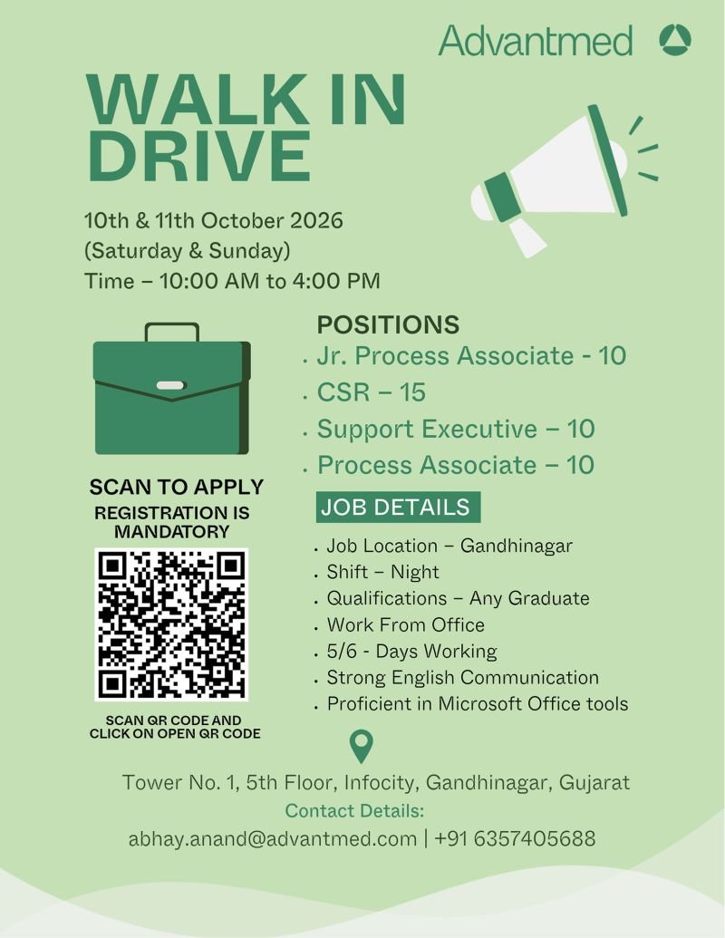 1791359916557 Advantmed Hiring For Jr. Process Associate, CSR, Support Executive, and Process Associate